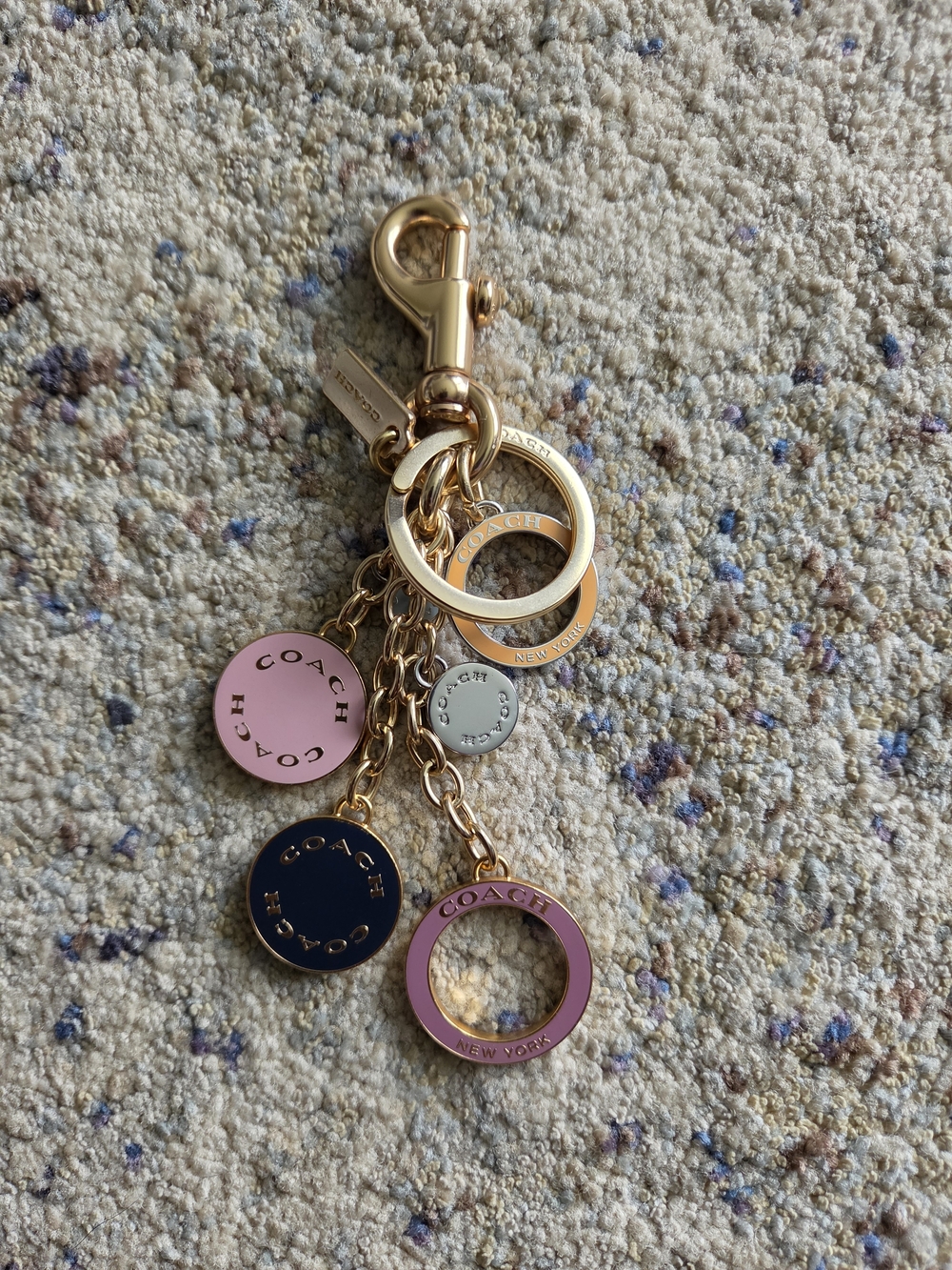 Coach Bag Charm Keychain With Gold Hardware